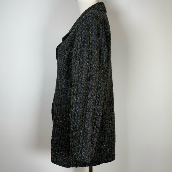 Vintage Counterparts Wool Blend Multicolor Stripe Tweed Blazer Women’s Size 6 - Picture 3 of 13